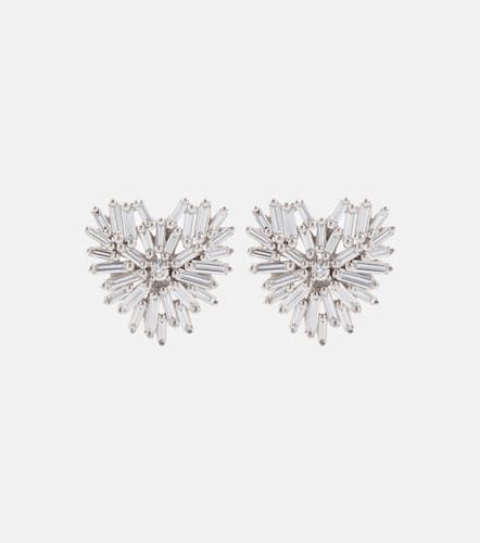Boucles d'oreilles Heart en or blanc 18 ct et diamants - Suzanne Kalan - Modalova