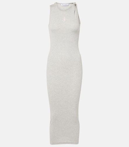 Robe longue brodée en coton à logo - JW Anderson - Modalova