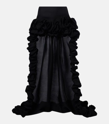 Mini-jupe asymétrique en soie à volants - Saint Laurent - Modalova