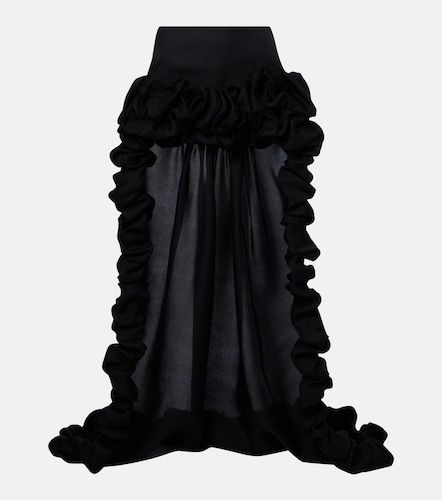 Mini-jupe asymétrique en soie à volants - Saint Laurent - Modalova