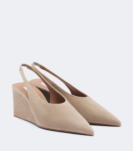 Alaïa Escarpins compensés slingback en daim - Alaia - Modalova