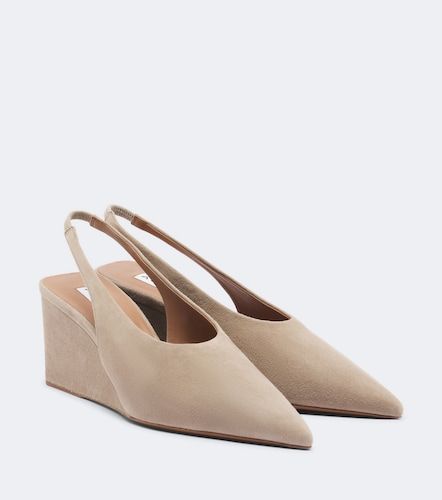 Alaïa Escarpins compensés slingback en daim - Alaia - Modalova