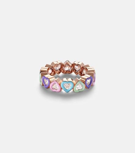 Bague en or rose 18 ct, diamants et émail - Kamyen - Modalova