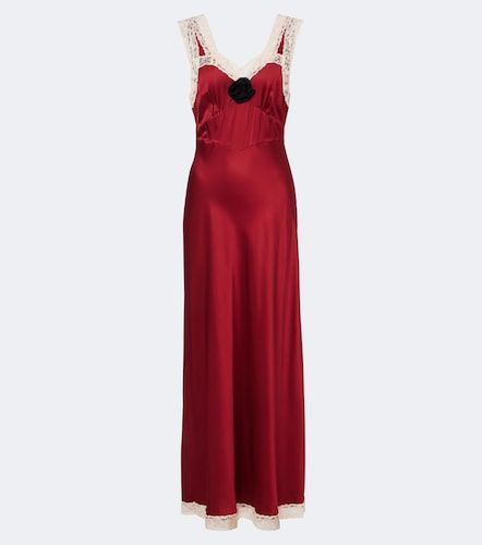 Robe longue Keily en satin à dentelle - Rixo - Modalova