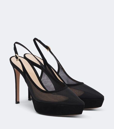 Escarpins slingback à plateau en daim - Gianvito Rossi - Modalova