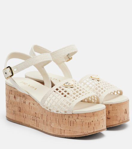 Sandales compensées en crochet - Prada - Modalova