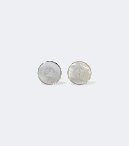 Boutons de manchette en argent et nacre - Giorgio Armani - Modalova