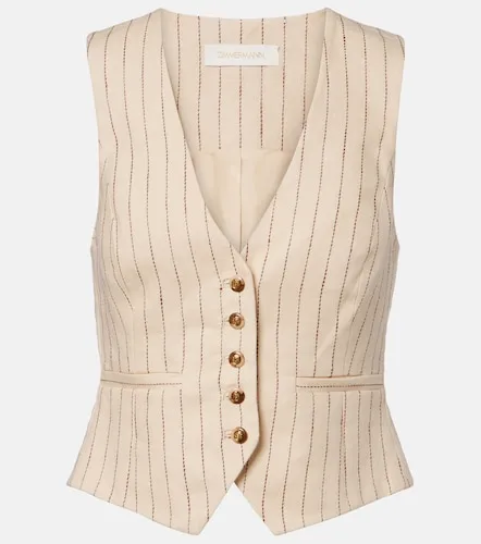 Gilet de costume rayé en lin - Zimmermann - Modalova