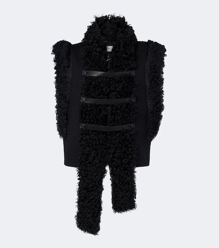 Gilet en laine mélangée, shearling et cuir - Fendi - Modalova