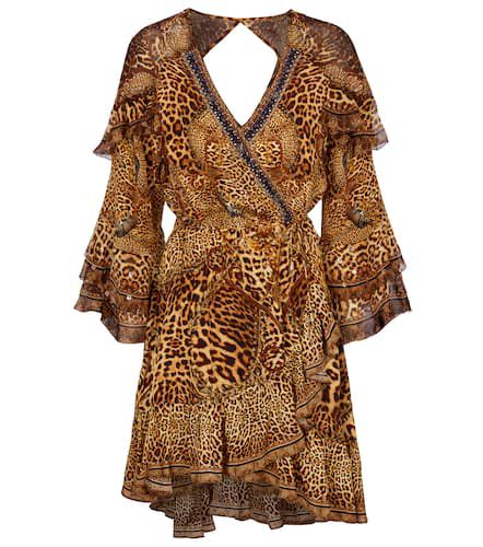 Robe en soie à motif léopard - Camilla - Modalova