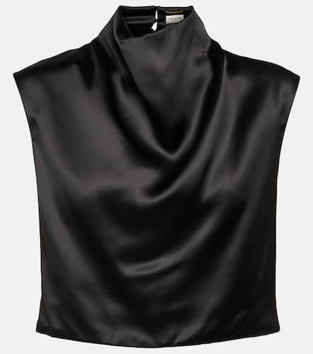 Top raccourci en satin - Saint Laurent - Modalova