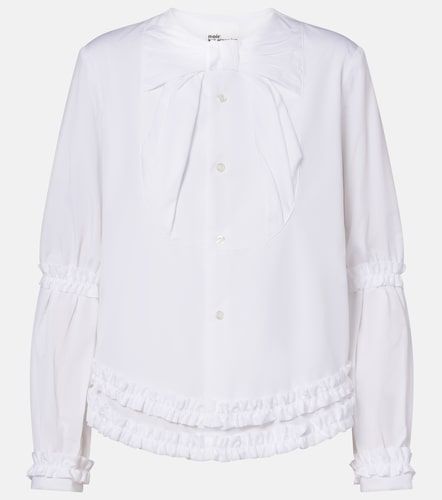 Chemise en coton à volants et nœud - Noir Kei Ninomiya - Modalova