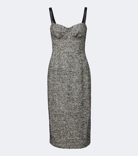 Robe midi en tweed de laine et soie mélangés - Dolce&Gabbana - Modalova
