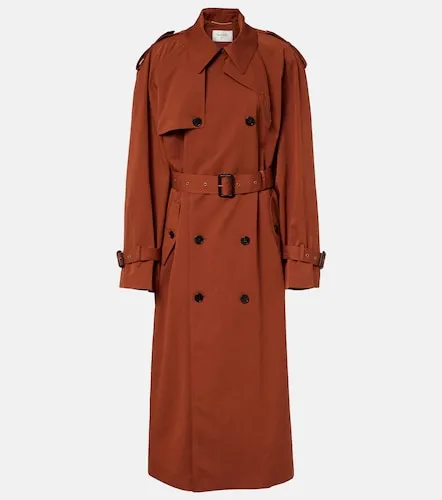 Trench-coat oversize en coton et soie - Saint Laurent - Modalova