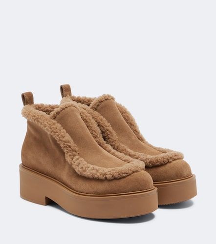 Bottines Yari en daim et shearling - Gianvito Rossi - Modalova