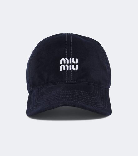 Casquette en velours à logo - Miu Miu - Modalova
