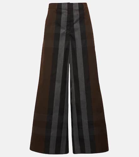 Pantalon ample en toile de coton mélangé à carreaux - Burberry - Modalova