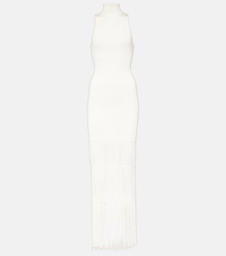 Robe longue Zare en maille côtelée à franges - Khaite - Modalova