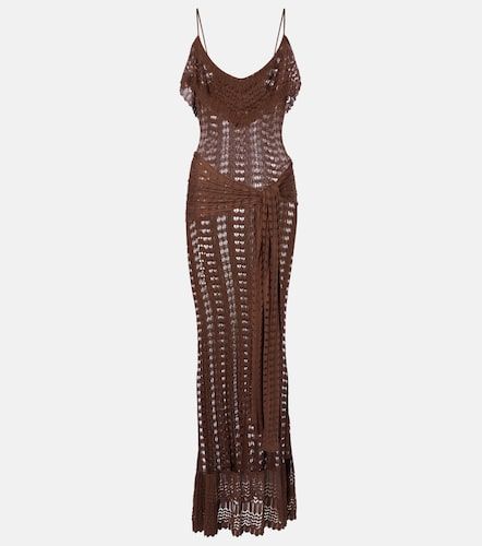 Robe longue en maille pointelle à volants - Aya Muse - Modalova