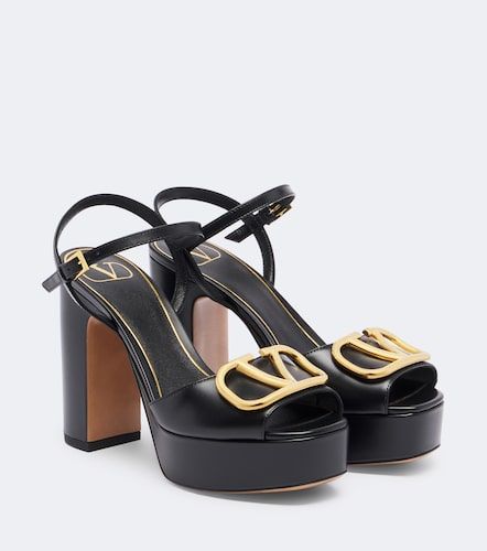 Sandales VLogo à plateau en cuir - Valentino Garavani - Modalova