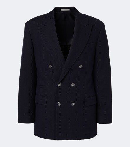 Blazer en laine et coton à motif chevrons - Brunello Cucinelli - Modalova