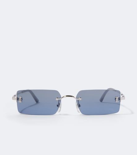 Lunettes de soleil rectangulaires Signature C - Cartier Eyewear Collection - Modalova