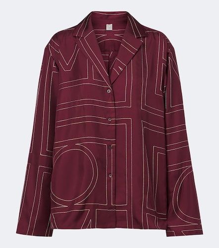 Chemise Monogram en soie à broderies - Toteme - Modalova