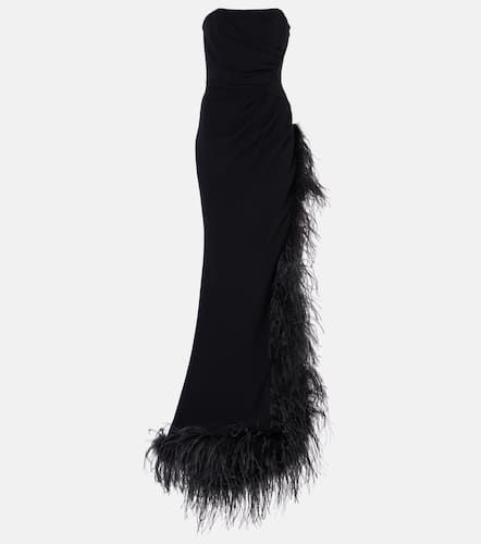 Robe longue à plumes - Alessandra Rich - Modalova