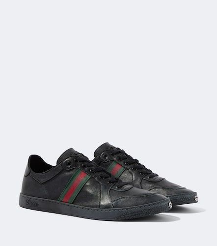 Baskets Stretch Web Stripe en cuir - Gucci - Modalova