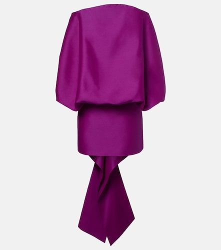 Robe en laine et soie à encolure bardot - Balenciaga - Modalova