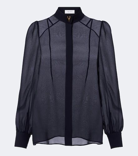 Chemise Wishbone en georgette de soie - McQueen - Modalova
