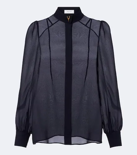 Chemise Wishbone en georgette de soie - McQueen - Modalova