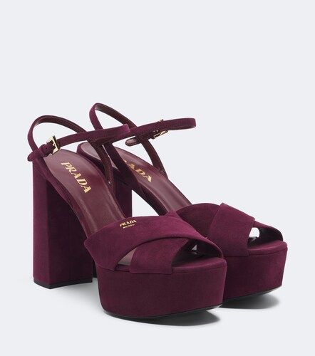 Prada Sandales à plateau en daim - Prada - Modalova
