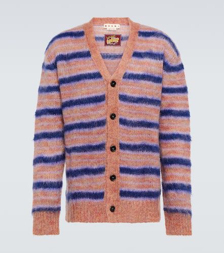 Cardigan rayé en mohair mélangé - Marni - Modalova