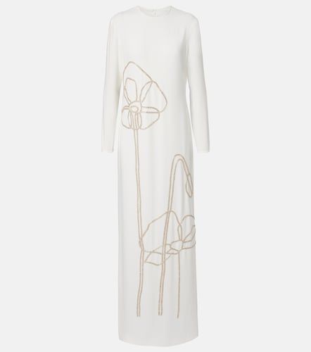 Robe longue Zarie en crêpe à ornements - Costarellos - Modalova