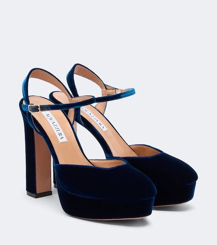 Escarpins Amira à plateau en velours - Aquazzura - Modalova