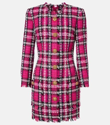 Robe en coton et laine à carreaux - Balmain - Modalova