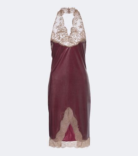 Robe en soie à dentelle - Saint Laurent - Modalova