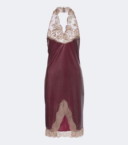 Robe en soie à dentelle - Saint Laurent - Modalova