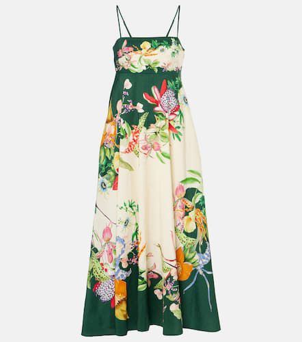 Alémais Robe midi Aggie en lin mélangé à fleurs - Alemais - Modalova