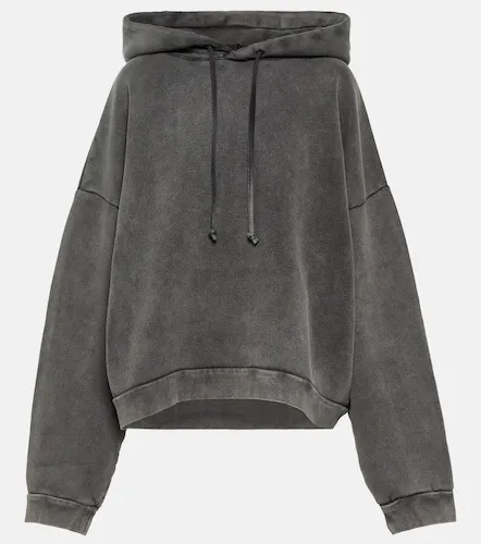 Sweat-shirt à capuche raccourci en coton - Acne Studios - Modalova