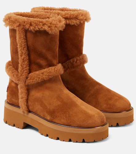 Bottines Teddi 20 en daim et shearling - Aquazzura - Modalova