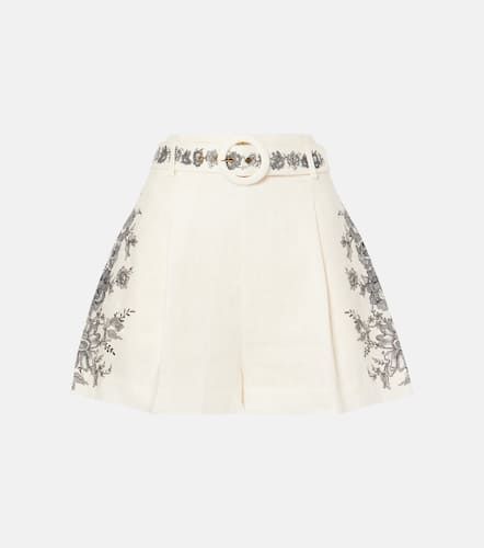 Zimmermann Short en lin à fleurs - Zimmermann - Modalova