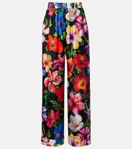 Pantalon ample en soie à fleurs - Dolce&Gabbana - Modalova