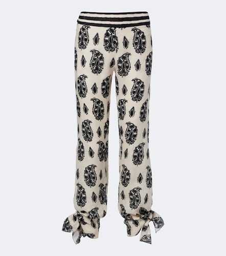 Pantalon ample en lin à imprimé - Johanna Ortiz - Modalova