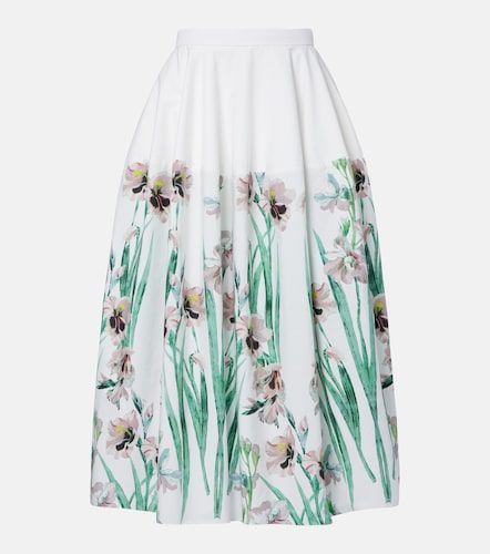 Erdem Jupe midi en coton à fleurs - Erdem - Modalova