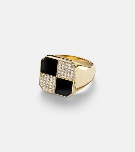 Yvonne Léon Bague Damier en or 9 ct, diamants et onyx - Yvonne Leon - Modalova