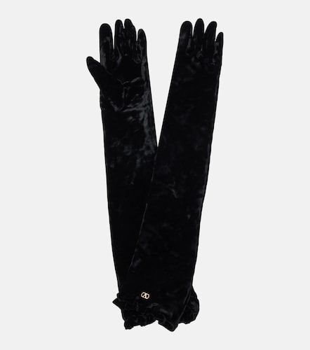 Gants VLogo en velours - Valentino Garavani - Modalova