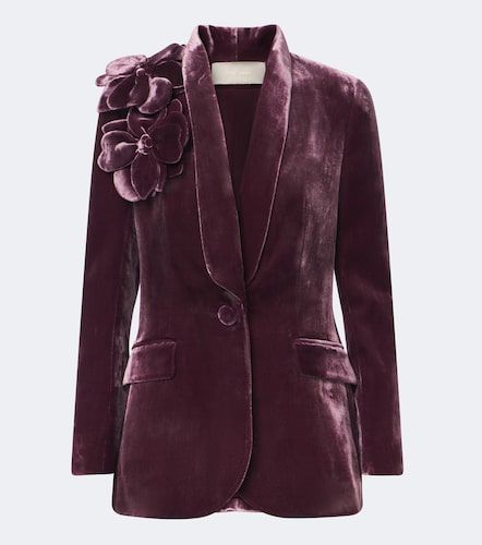Blazer en velours de soie mélangée - Elie Saab - Modalova