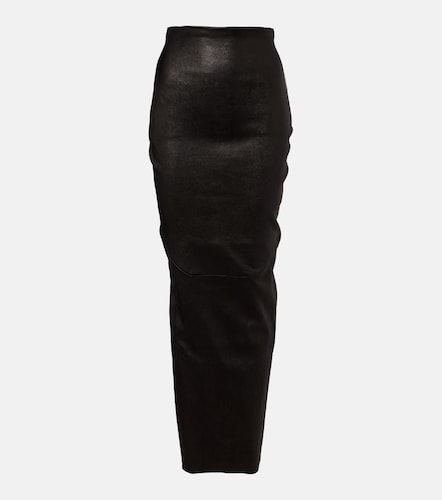 Jupe midi Dirt Pillar en cuir et coton mélangé - Rick Owens - Modalova